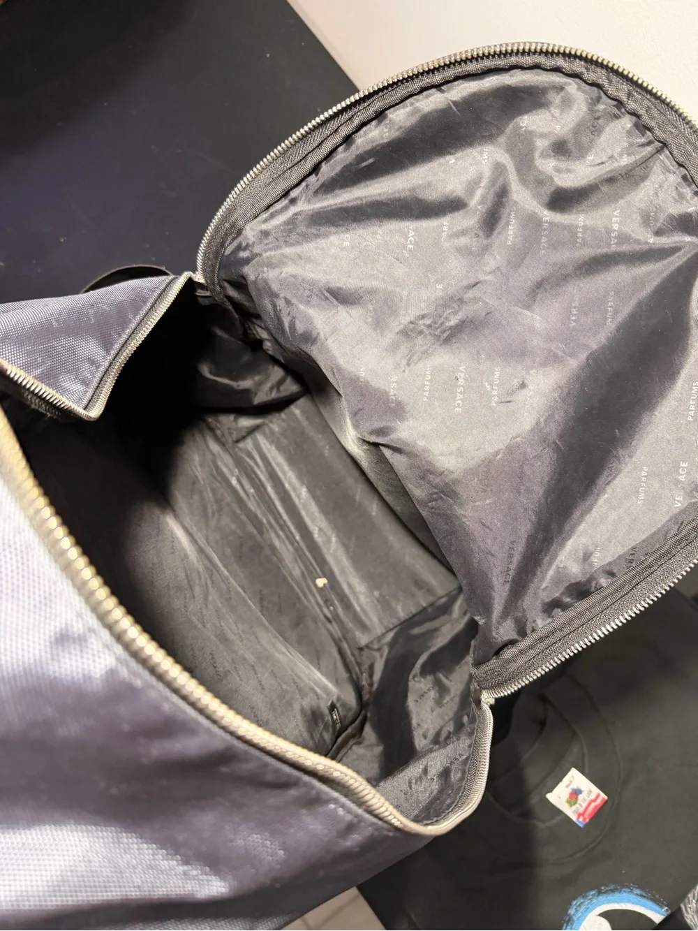 Versace Parfums Gray Medusa Nylon Backpack
